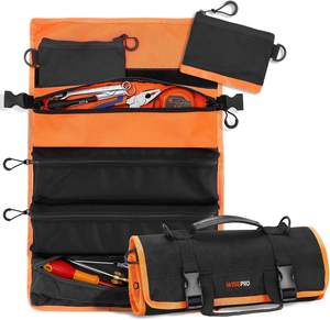 Free sample Wholesale <b>Canvas</b> Tool <b>Roll</b>-Up Bag Car <b>Roll</b> Pouch Small Pocket Repair Tool Bag Pockets Multi-Purpose Organizer - Product Image 5