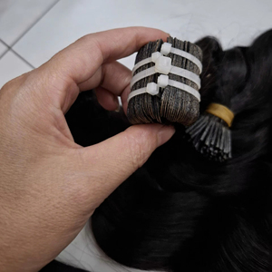 Extensiones de Cabello Humano con Punta de Queratina Italiana al por Mayor, Pre-Adheridas, Remy Natural, Doble Trama, Punta Plana - Product Image 1