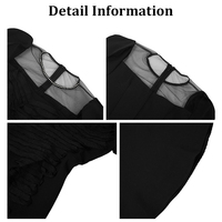 ZYHT 9876 nouveau Style de luxe froncé vêtements courts femmes élégantes noir à manches courtes robe une ligne robes