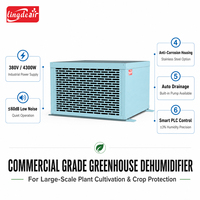 Dehumidifier Industri Lingde New Electric 298L 380V Kapasitas Tinggi untuk Rumah Kaca, Ruang Tanam Komersial, Kebun Tanaman, dan Bunga