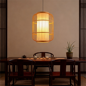 Lampada a ciondolo a gabbia lampadario di bambù luce pendente antico fatto a mano di bambù soggiorno <span class=keywords><strong>in</strong></span> <span class=keywords><strong>legno</strong></span> contemporaneo naturale per il ristorante - Product Image 5