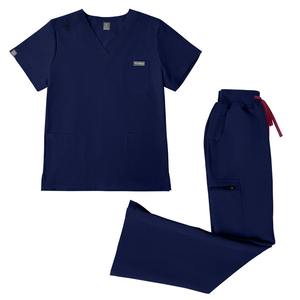 Pantalones <span class=keywords><strong>de</strong></span> campana elásticos en 4 direcciones con logo personalizado para uniformes médicos <span class=keywords><strong>de</strong></span> enfermera y salón <span class=keywords><strong>de</strong></span> belleza, conjunto <span class=keywords><strong>de</strong></span> uniformes médicos para mujer, venta al por mayor 2026 - Product Image 2
