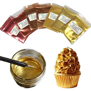 Bolos de confeiteiro comestíveis a ouro, aditivos para coloração de alimentos, prata, rosa, pérola, pasta de mica comestível com glitter, para bebidas de pastelaria