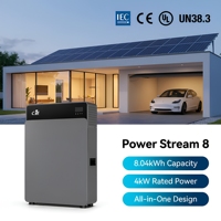 Sistema Híbrido Solar ESS CFE Powerstream 8 Todo en Uno de 4kW 8kWh LiFePO4 con Entrada Fotovoltaica de 6.2kW, Montaje en Pared, UPS para Electrodomésticos