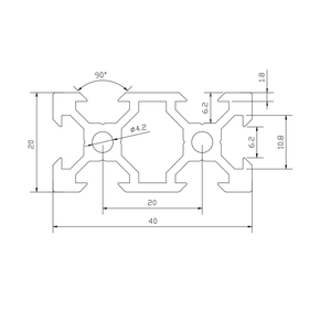 Produttore cinese 8176 profilo in <span class=keywords><strong>alluminio</strong></span> estruso con scanalatura <span class=keywords><strong>20x40</strong></span> v per stampante 3d 2020 2040 2060 2080 4080 - Product Image 1