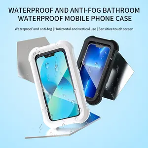 Waterproof Shower Phone Holder 360 Rotation Angle Adjustable Wall Mounted Phone Holder For Bathroom Mirror Bathtub Kitchen