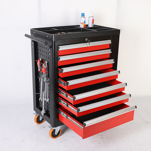 Caja de herramientas de reparación de automóviles de 7 cajones Banco DE TRABAJO DE ACERO metálico Gabinete de rodillos de taller Herramienta rodante de garaje Cofre de carro para almacenamiento - Product Image 2