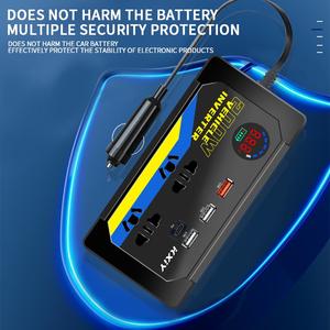 Inversor de <span class=keywords><strong>Corriente</strong></span> para Automóvil, <span class=keywords><strong>Convertidor</strong></span> Universal de 12v/24V <span class=keywords><strong>a</strong></span> 200v, Cargador Rápido Multifuncional, Inversor de Energí<span class=keywords><strong>a</strong></span> para Automóvil, Cargador de Reserva Directo - Product Image 4