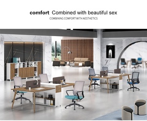 환영 사용자 정의 나무 단일 사람 파티션 워크 스테이션 책상 이그 제 큐 티브 사무실 테이블 및 의자 - Product Image 4