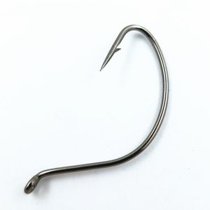 Haut à droite 9160 100 pièces/sac en acier à haute teneur en carbone Wacky ver hameçons de pêche large écart décalé Wacky Rig crochets - Product Image 2