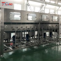 Ligne de production automatique de bouteilles et de fûts d'eau pure de 5 gallons, contrôlée par PLC, 450 BPH, pour les boissons