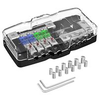 Bloc de distribution d'alimentation 12V avec fusibles pour autoradio, 4 voies, bloc de fusibles MIDI (Mini-ANL) avec mise à la terre, calibre 0/2/4