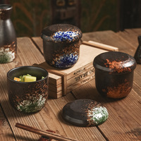 Bol à soupe miso et œuf cuit à la vapeur en céramique de style japonais avec couvercle, vaisselle pour restaurant et maison