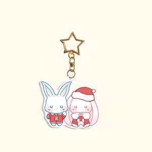 Porte-clés et pendentifs de sac personnalisés en acrylique PVC avec impression UV, motif lapin de Noël, mignons souvenirs cadeaux en gros - Product Image 3