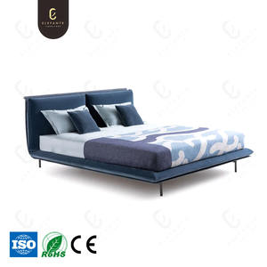 Lujo fabricante italiano <span class=keywords><strong>Cama</strong></span> doble tapizado moderno de gama alta Villa <span class=keywords><strong>cama</strong></span> doble tela de diseño Premium camas de lujo tamaño King - Product Image 4