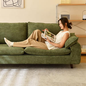 Canapé en tissu minimaliste nordique en forme de U, amovible et lavable, en velours côtelé, pour adultes, pour salon - Product Image 4