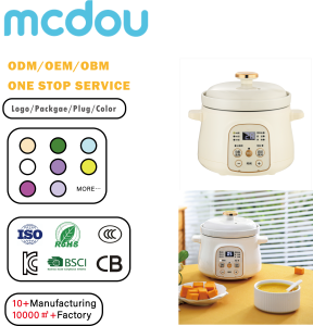 Casserole électrique automatique 1L mcdou de haute qualité avec fonction de contrôle du temps, revêtement antiadhésif facile à nettoyer, Kaleh Pacheh Crockpot - Product Image 1
