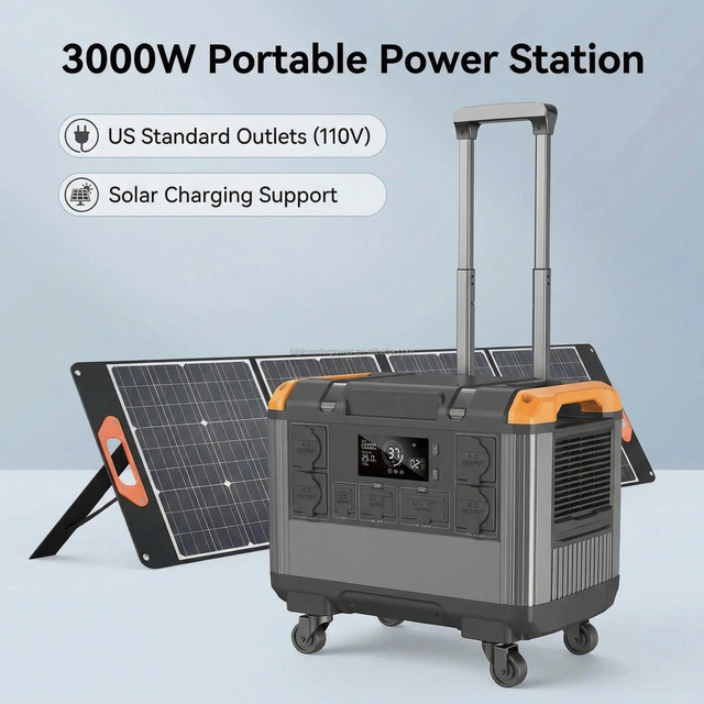 3000W 2688Wh 110V US Standard Portable Power Station LiFePO4 Solar Generator UPS Emergency Power Supply In Stock For Wholesale