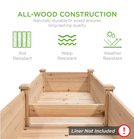 Grande jardinière double en bois avec pieds, lit de jardin surélevé en bois pour l'horticulture à la maison et les pots de fleurs et jardinières
