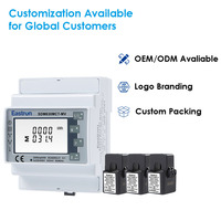 Medidor de kWh electrónico estático activo pequeño con Modbus RS485, carril Din trifásico de 4 Mod, 2 unidades, 2 unidades