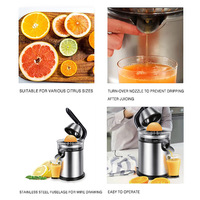 Handmatige citruspers met hendel, sinaasappel- en citroenpers met tuit, makkelijk in te gieten, huishoudelijke fruitsapcentrifuge