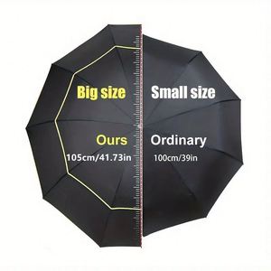 Paraguas Personalizado con Logotipo de Fábrica, 105 cm, Tamaño Grande, 10 Varillas Reforzadas, Doble Capa, Resistente al Viento, para Viajeros, Promoción de Marca - Product Image 3