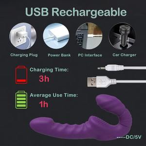 Double godemichés étanches et rechargeables Double Pénis Stimulation Lesbienne Jouets Sexuels Portables avec Télécommande pour <span class=keywords><strong>Les</strong></span> Couple - Product Image 3