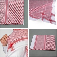 Écharpe traditionnelle saoudienne Shemagh Ghutra pour hommes (rouge/blanc) Foulard pour hommes et femmes