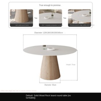 Plaque de roche en bois massif de style nordique moderne et simple ensemble de table à manger plaque tournante intégrée de couleur crème originale plaque de roche domestique