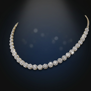 Gold Diamond Pressure Setting Choker Necklace High End Craftsmanship Innovative Setting Technique Wedding <b>Gift</b> Celebrations - Product Image 3