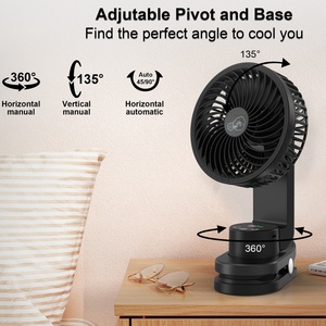 Ventilateur à pince rechargeable Socool 5000mAh, 9 vitesses, multifonction, turbo, portable, tête oscillante pour le camping en plein air, la maison - Product Image 5