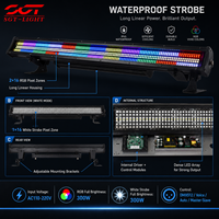 Barre lumineuse LED SGT étanche IP65, 672 LED RGB, 112 LED blanches, projecteur mural à pixels, stroboscope DMX512 pour spectacle lumineux