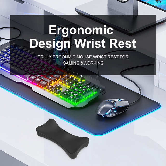 Ergonomic Mouse Wrist Rest Support Gliding Rest Left Hand Sliding Wrist Pad with Rollers Portability Smoothly