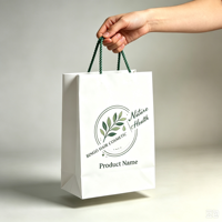 Sacs en papier kraft écologiques recyclables personnalisés, impression de logo, emballage alimentaire, échantillons gratuits, impression UV/sérigraphie, ruban