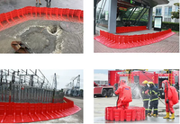 Barrière anti-inondation portable en plastique rouge, étanche, avec volet de contrôle d'eau, pour la sécurité aquatique
