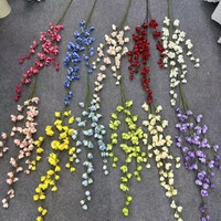 Décoration de mariage : Arrangements floraux artificiels en violettes et fleurs de soie, motifs en ligne, pour plafond et centre de table d'allée, grands modèles