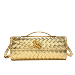 Bolsos de mano para mujer, <span class=keywords><strong>bolso</strong></span> de hombro tejido a la moda para <span class=keywords><strong>fiesta</strong></span> nocturna, <span class=keywords><strong>bolso</strong></span> de mano con asa, correa cruzada, piedra de cuero PU - Product Image 3