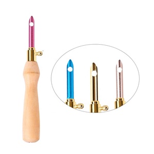 Pluma de bordado con mango de madera, agujas de perforación ajustables, herramientas de tejido para manualidades Diy - Product Image 4
