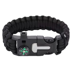 Bracelet de survie 5-en-1 en paracorde avec boussole, silex, sifflet et cadran pour l'évasion en extérieur - Product Image 2