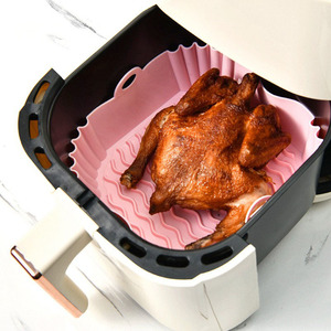 Accessoire de cuisine réutilisable en silicone, moule à pâtisserie, plateaux de four, doublures pliables en silicone pour friteuse à air, forme carrée - Product Image 2
