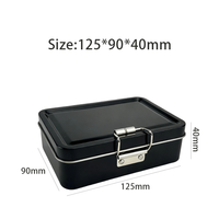 Boîte en fer recyclable et écologique à couvercle rabattable à bouton unique, mini-boîte portable pour cartes, emballage de thé, rangement multifonctionnel