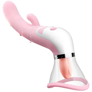 Großhandel dildo weibliche 12-Hot Sale Clitoris Stimulieren Dildo Vibrator Lecken Saugen Zunge Sexspielzeug Vibrator für Frauen mit Saugnapf