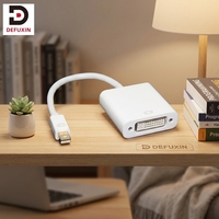 Adaptador DFX Mini DisplayPort a DVI Hembra, Conversor de Video 1080P con Bloqueo de Tornillo, Cable Multimodelo para PC y Laptop