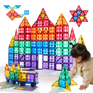 Tuiles magnétiques distinctives MIDEER, 100 pièces, conception de prisme à 8 facettes brevetée, blocs de construction magnétiques, cadeau éducatif pour enfants - Product Image 1