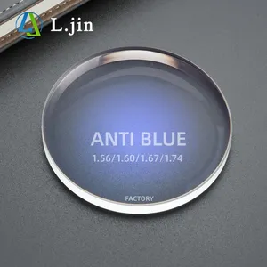 Vente en gros de lentilles bleues UV420 HMC 1.56 simple Vision Emi revêtement vert mr-8 lentilles optiques pour lunettes