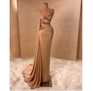 Robes de soirée sirène longues pour femmes de qualité supérieure, ornées de perles décoratives, en matériaux doux et respirants, pour occasions spéciales - Product Image 1