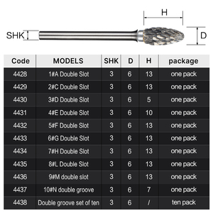 Huhao Dubbele Sleuf 3*6 Type Set Legering Braam Roterende Snijders Bestanden Cnc Wolfraam/Carbide Braam Snijders Voor Las Litteken Polijsten