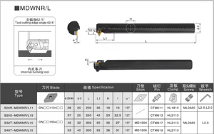 OEM tùy chỉnh 62.5 độ Kim Cương dao s25s/S32T-MDWNR15 <span class=keywords><strong>CNC</strong></span> công cụ chuyển HSS Carbide chèn đóng hộp beguntool HRC45-60 - Product Image 4
