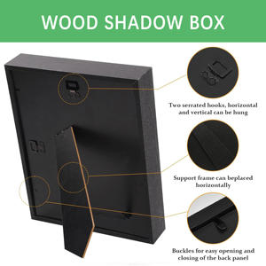 Cadre photo en bois 3D DX Designs blanc 8x8 10x10 12x12, profondeur 3/5 cm, boîte à souvenirs pour fleurs séchées, décoration pour la maison et cadeaux - Product Image 4