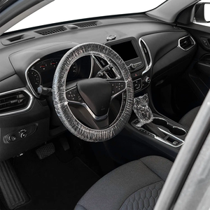 Housses de siège en <span class=keywords><strong>plastique</strong></span> transparent jetables de haute qualité Housse de <span class=keywords><strong>volant</strong></span> de voiture Housse de frein à main de siège avec pliable étanche - Product Image 2